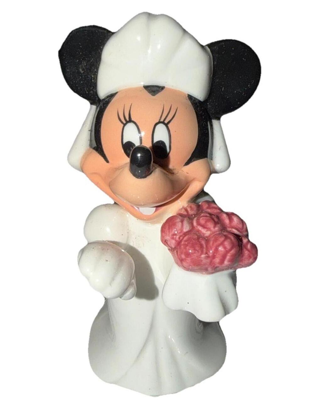 Disney Minnie Mouse Wedding Salt & Pepper Shaker Bride Ornaments